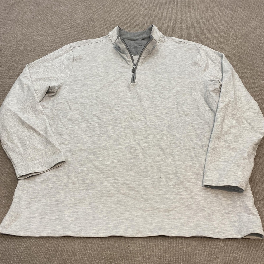 Mizzen+Main Pullover Shirt Mens XL Altered Sleeves‎ Gray Quarter Zip Stretch